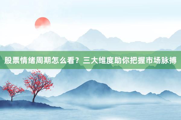 股票情绪周期怎么看？三大维度助你把握市场脉搏