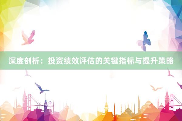 深度剖析：投资绩效评估的关键指标与提升策略