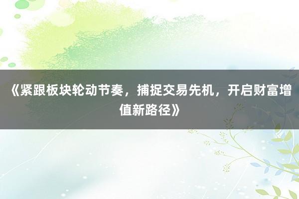 《紧跟板块轮动节奏，捕捉交易先机，开启财富增值新路径》