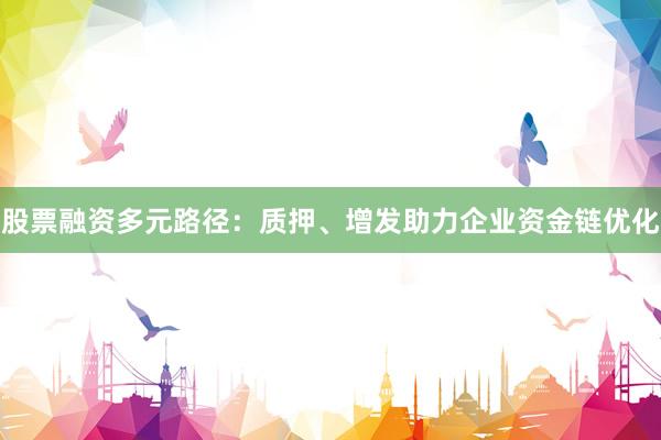 股票融资多元路径:质押、增发助力企业资金链优化