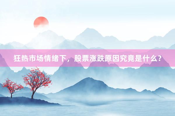 狂热市场情绪下，股票涨跌原因究竟是什么？