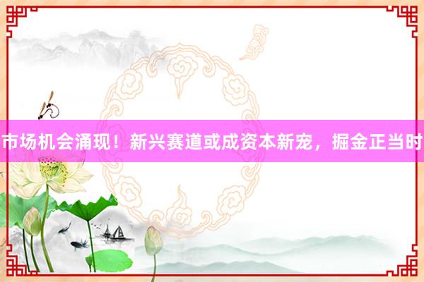 市场机会涌现!新兴赛道或成资本新宠,掘金正当时