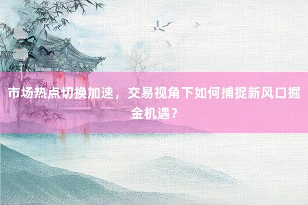 市场热点切换加速，交易视角下如何捕捉新风口掘金机遇？