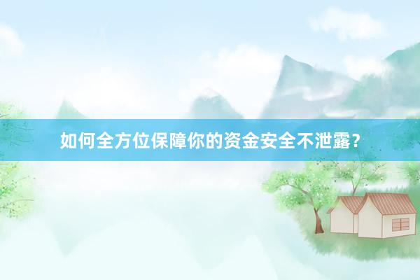 如何全方位保障你的资金安全不泄露？