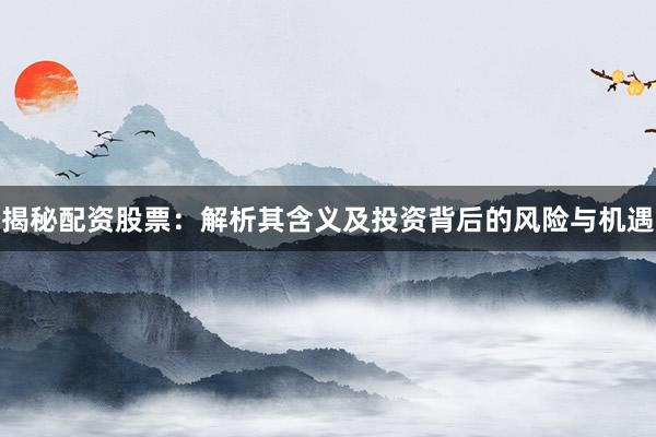 揭秘配资股票：解析其含义及投资背后的风险与机遇