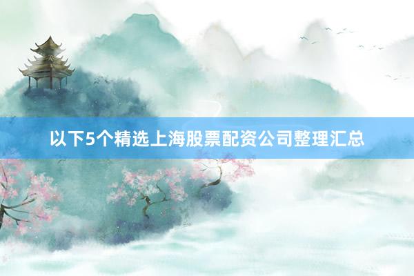 以下5个精选上海股票配资公司整理汇总