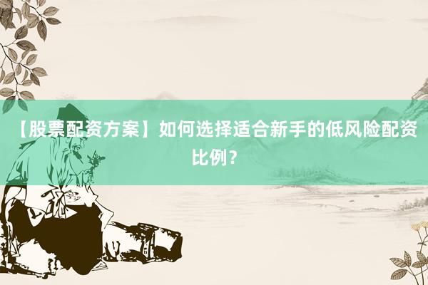 【股票配资方案】如何选择适合新手的低风险配资比例？